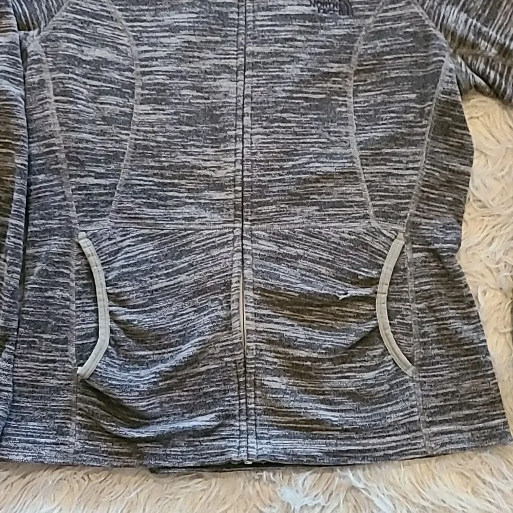 The north face womens gray zip up polartec‎ fleece jacket size small